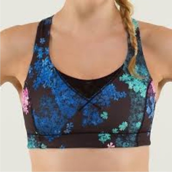 Rare! Lululemon In a Flash sports bra petal pop multi 4 - Picture 1 of 7